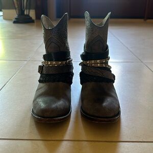 Freebird by Steven- black Booty Boots  - size 8